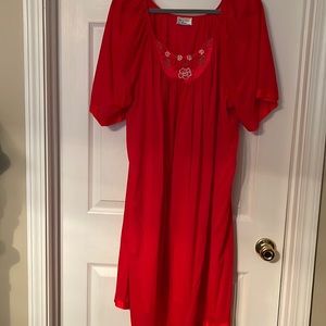 Red nylon nightgown